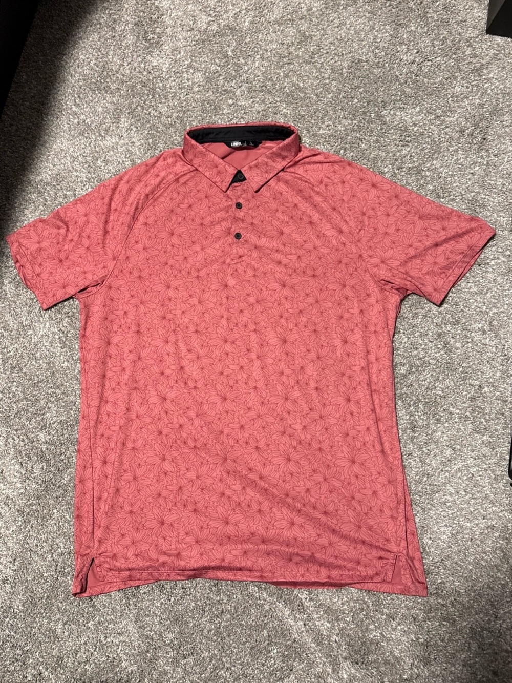 Unrl Performance Golf Polo Pink Floral Print Men’s Large